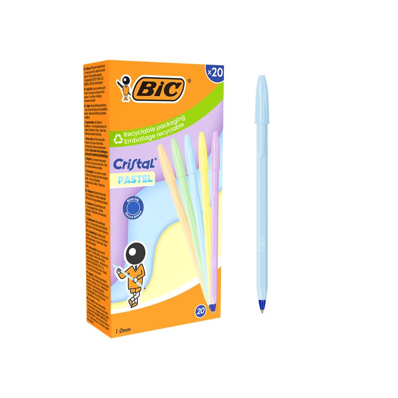 DŁUGOPIS CRISTAL PASTEL AST BX20 BCL