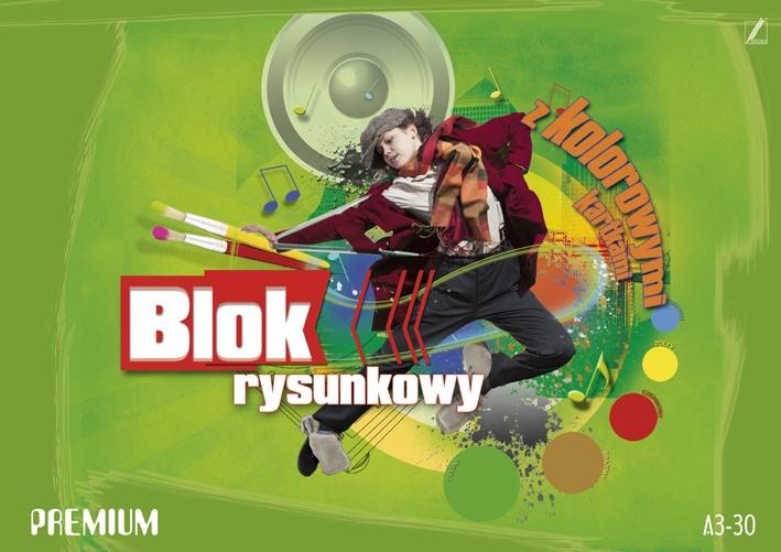 BLOK RYSUNKOWY A3/30 KOLOR PREMIUM KRESKA