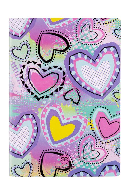 ZESZYT A5/32 3 - LINIA (bm) - PASTEL HEART PP CP