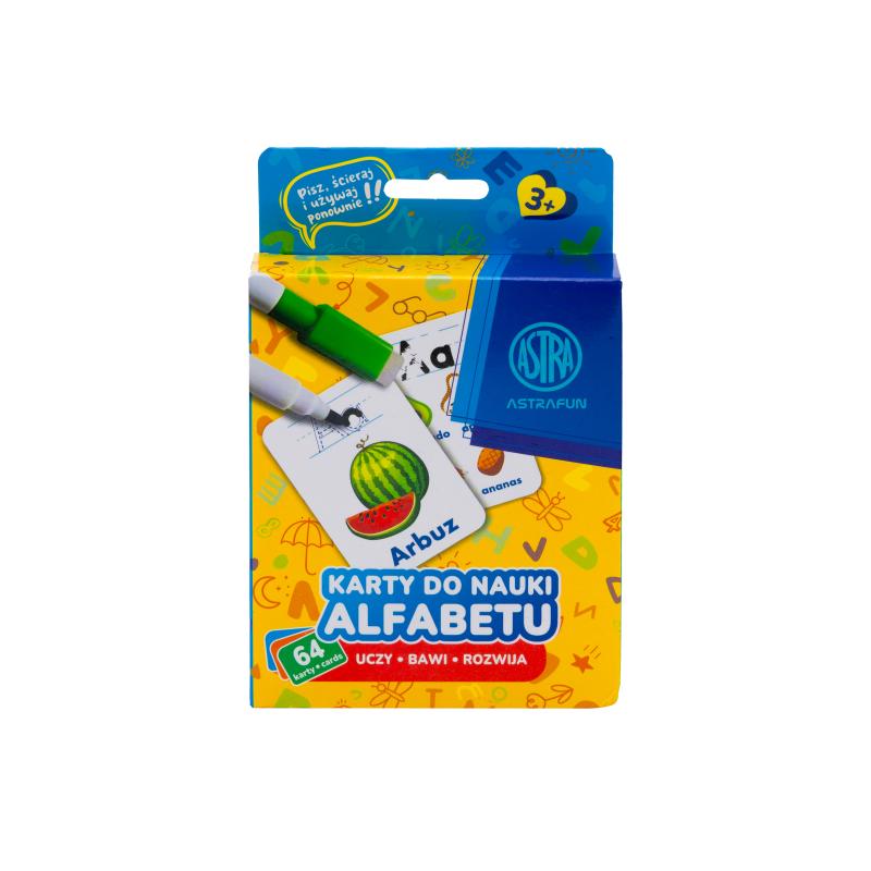 KARTY EDUKACYJNE PISZ I ŚCIERAJ ASTRAFUN - DO NAUKI ALFABETU, LICZENIA