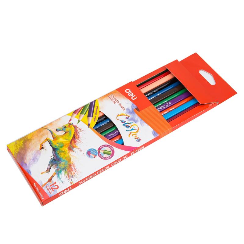 KREDKI 12 OŁÓWKOWE TRÓJKĄTNE COLORUN DELI