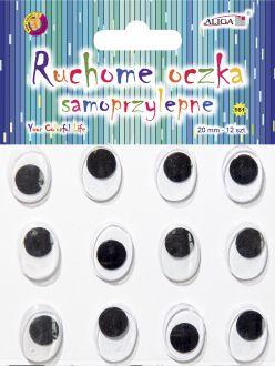 OCZY RUCHOME MT-6417(161) SAMOPRZYLEPNE OWALNE 20MM A12 BLISTER