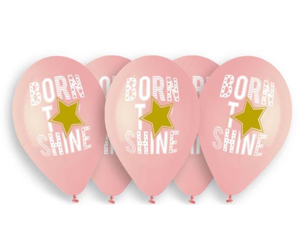 BALONY PREMIUM HEL BORN TO SHINE RÓŻOWE A'5