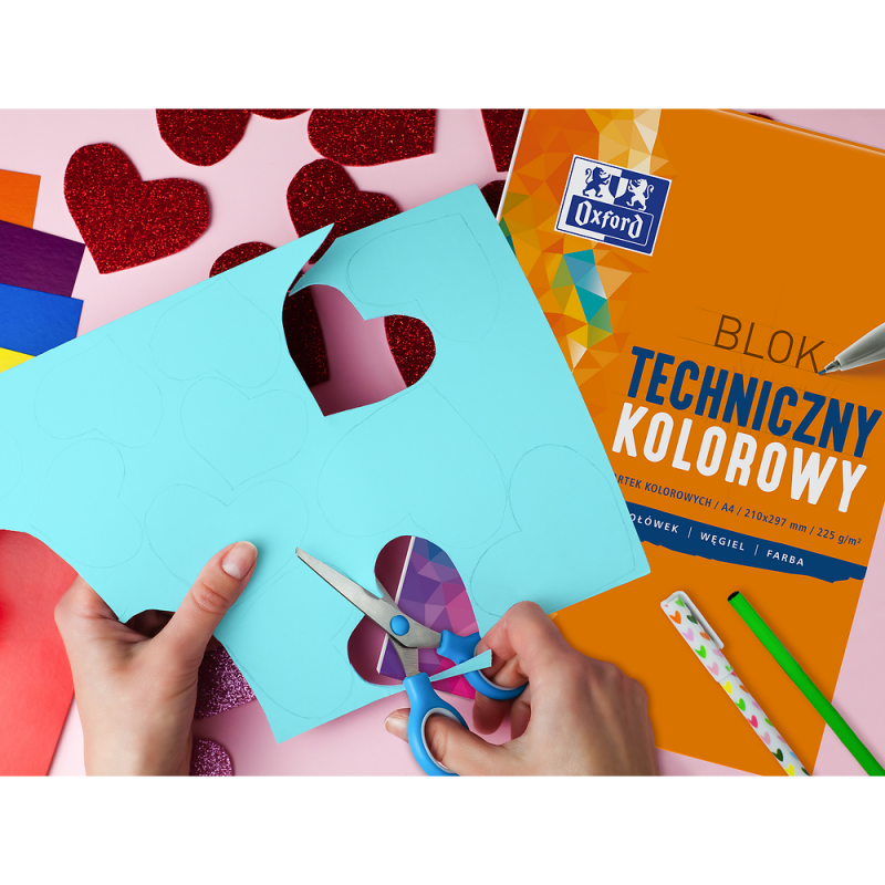 BLOK TECHNICZNY A4/10 KOLOROWY OXFORD 225G