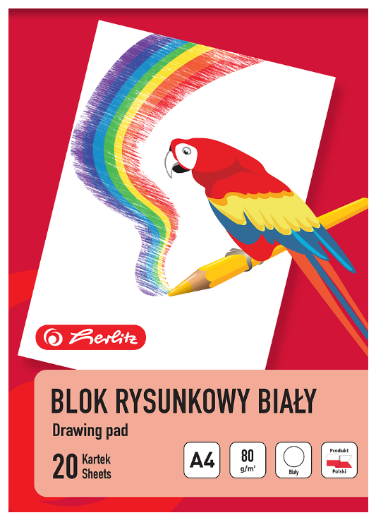 BLOK RYSUNKOWY A4/20 HERLITZ 80G BIAŁY