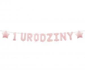 GIRLANDA PAPIEROWA 1 URODZINY RÓŻOWA 1,5M
