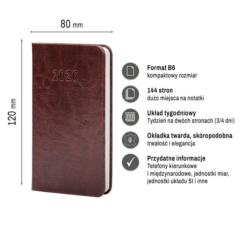 KALENDARZ A7 PREMIUM LUX TYGODNIOWY AREX