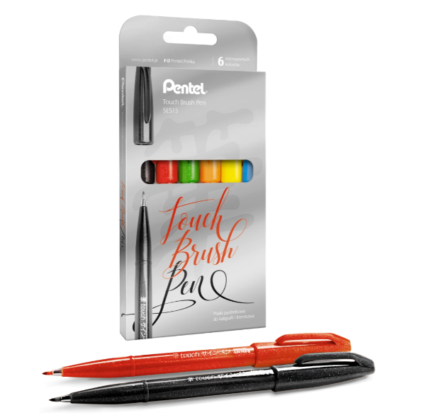 PISAK PĘDZELKOWY BRUSH SIGN PEN KOMPLET 6 SZTUK