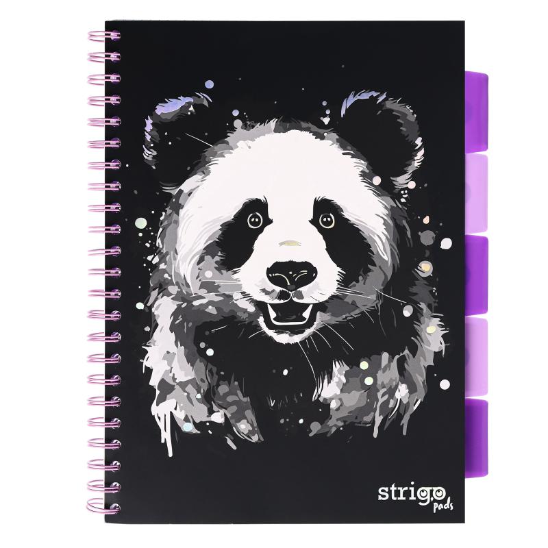 KOŁOZESZYT A4/100# PANDA CZARNY 80G STRIGO