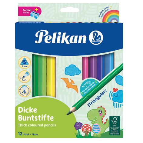 KREDKI 12 PELIKAN JUMBO+TEMPERÓWKA