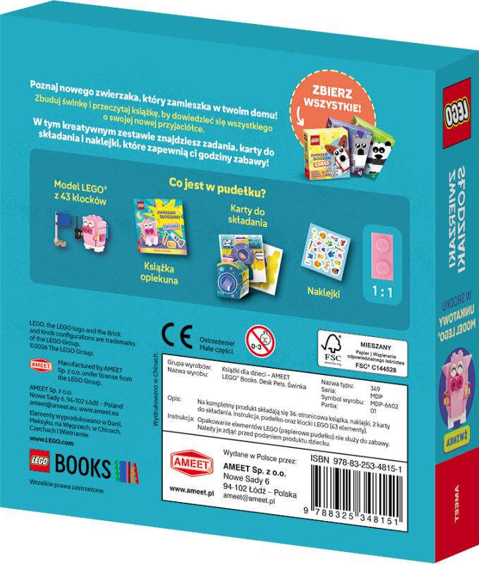 KSIĄŻECZKA LEGO MASTER BRAND. ZWIERZAKI SŁODZIAKI. ŚWINKA