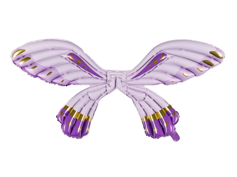 BALON FOLIOWY SKRZYDŁA MOTYLA FIOLETOWY MAT 102X50CM