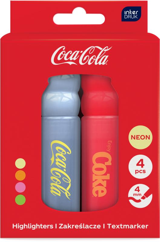 ZAKREŚLACZE 4KOL.W PUDEŁKU COCA-COLA MIX 2