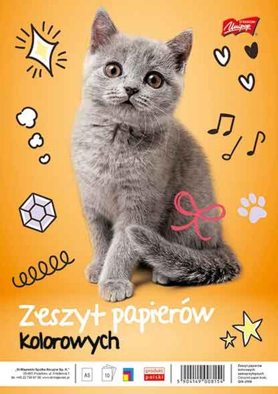 ZESZYT PAPIERÓW KOLOROWYCH A5 MAJEWSKI 10K