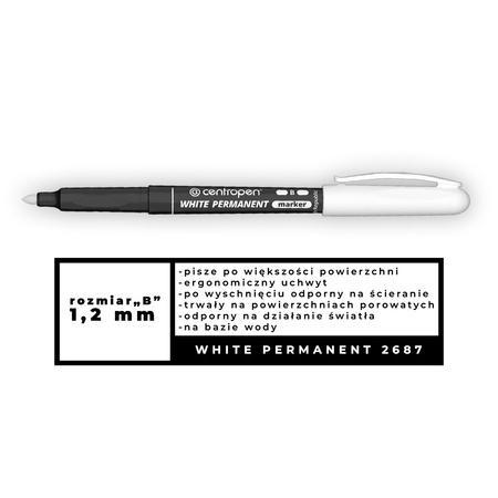 MARKER CENTROPEN WHITE PERMANENT B 2687 BIAŁY