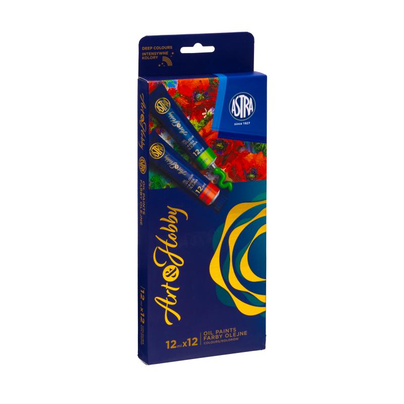 ZESTAW FARB OLEJNYCH ASTRA ART&HOBBY 12 kol x12 ml