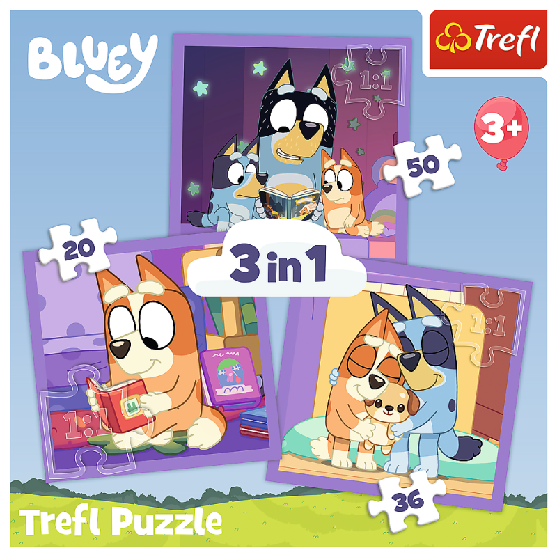 PUZZLE 3X50 TREFL 3W1 - POZNAJ BLUEY