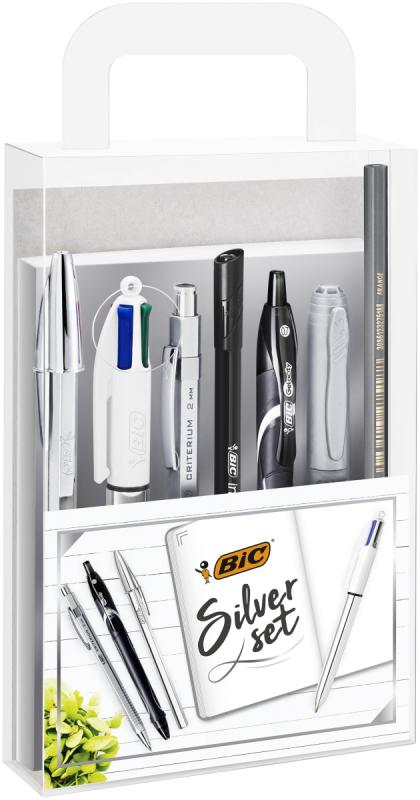 ZESTAW BIC KIDS SREBRNY ETUI7