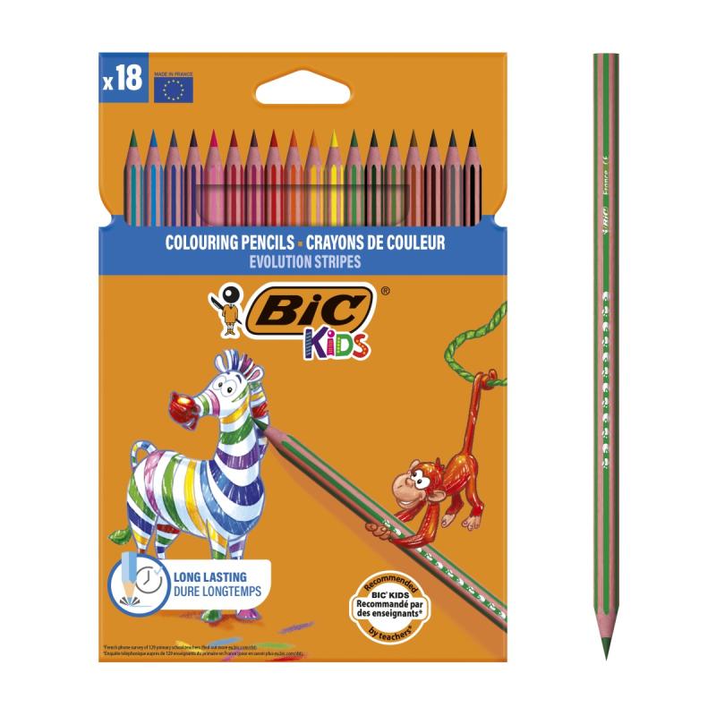 KREDKI 18 BIC EKOLOG./STRIPES Z ŻYWICY SYNTETYCZNEJ