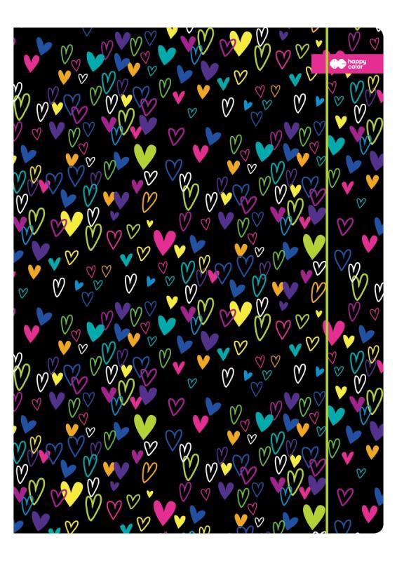 TECZKA Z GUMKĄ MY LOVE CZARNA 24X31CM HAPPY COLOR