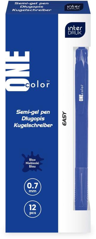 DŁUGOPIS AUTOMATYCZNY NIEBIESKI Z GRIPEM ONE COLOR A/12