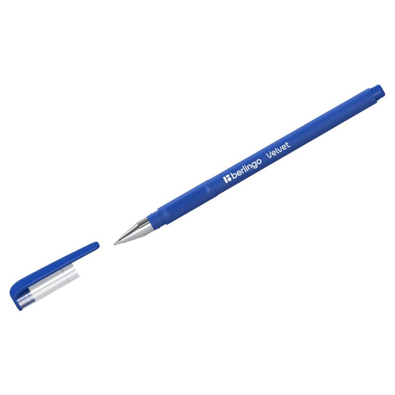 DŁUGOPIS ŻELOWY BERLINGO VELVET, GUMOWA OBUDOWA 0,5MM NIEBIESKI