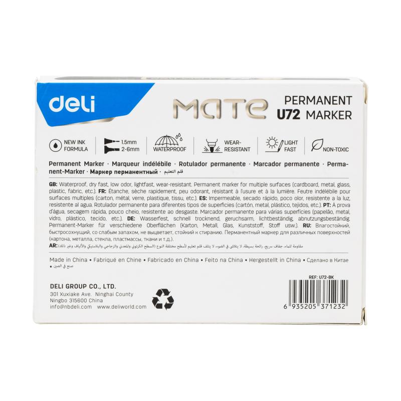 MARKER PERMANENTNY DWUSTRONNY CZARNY 1,5MM 2-6MM DELI