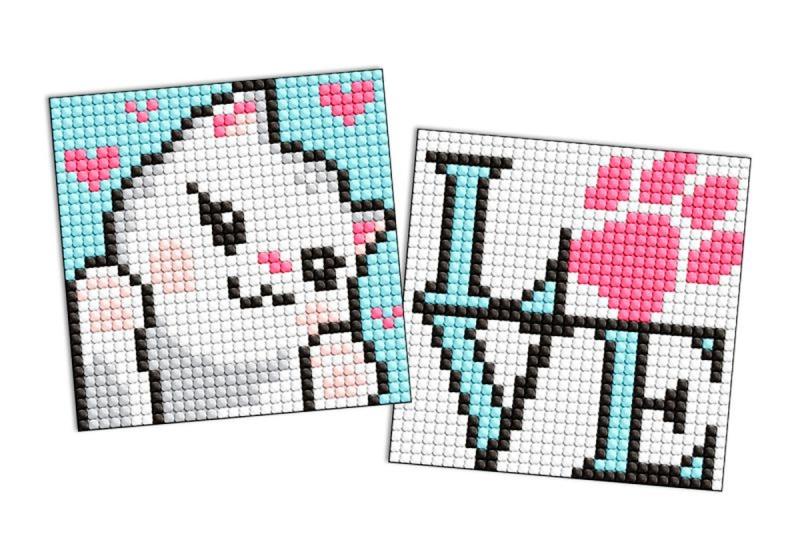 ZESTAW DO MOZAIKI DIAMENTOWEJ KIDS Z MAGNETYCZNĄ PODSTAWĄ UROCZY KOTEK 9X9CM