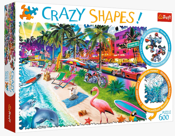 PUZZLE 600 TREFL CRAZY SHAPES - PLAŻA W MIAMI