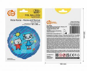 BALON FOLIOWY KICIA KOCIA I NUNUŚ 18CALI