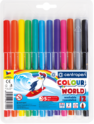 FLAMASTRY 12 CENTROPEN COLOUR WORLD 7550