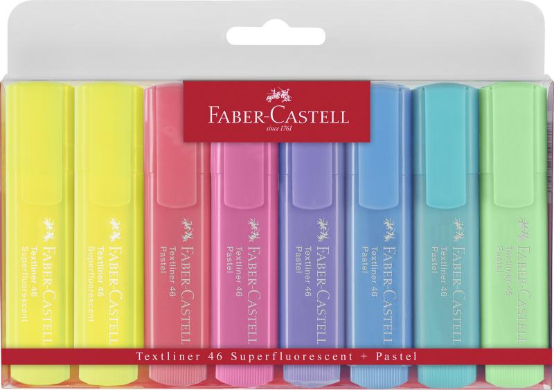 ZAKREŚLACZ 1546 PASTEL 8 KOL ETUI FABER