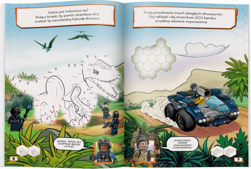 KSIĄŻECZKA LEGO JURASSIC WORLD.PONAD 800 NAKLEJEK