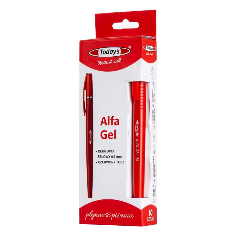 DŁUGOPIS ŻELOWY ALFA ROLLER GEL CZERWONY TODAYS