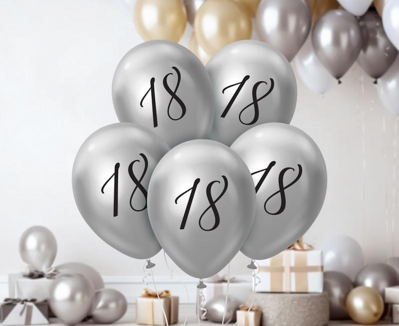 BALONY BEAUTY&CHARM 18 PLATYNOWE SREBRNE 12' A'5