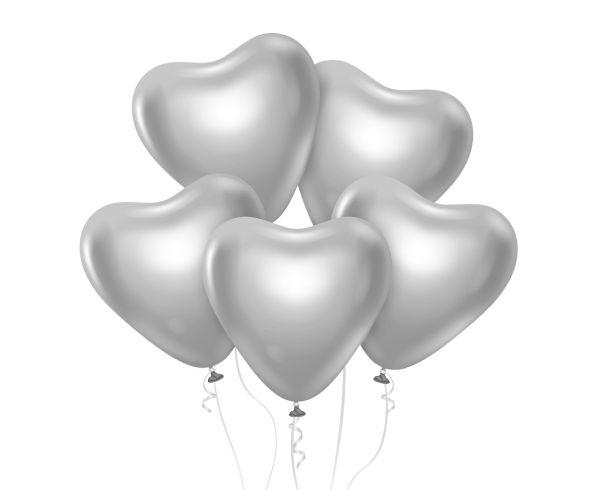 BALONY BEAUTY&CHARM PLATYNOWE SREBRNE SERCA 12' A'6