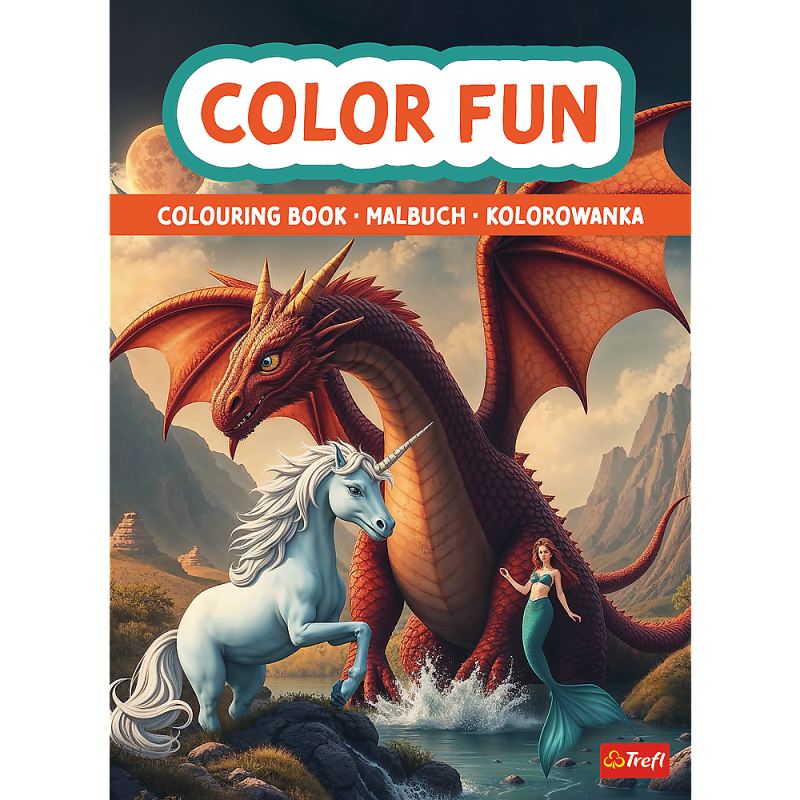 KSIĄŻECZKA TREFL RODZINA TREFKIKÓW ŚWIAT FANTASY KOLOROWANKA