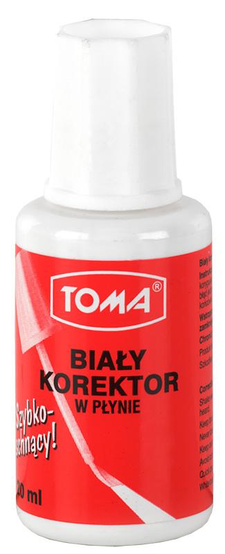 KOREKTOR W PŁYNIE TOMA 20ML Z PĘDZELKIEM