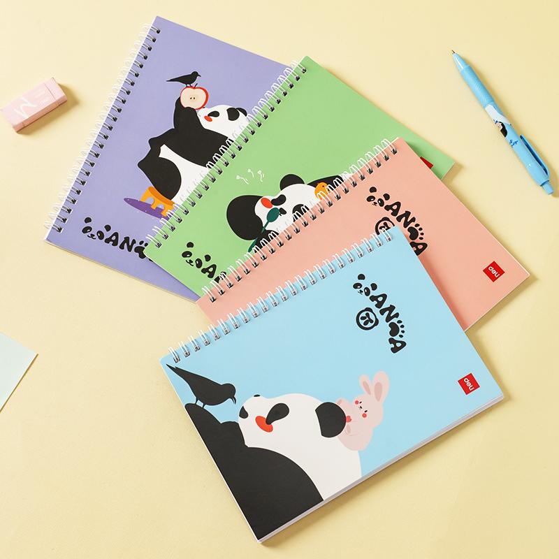 KOŁOZESZYT SERIA PANDA A5 LINIA 4SZT MIX KOLORÓW 60K 70G DELI