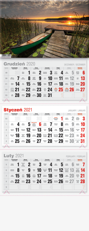 KALENDARZ TRÓJDZIELNY LUX 2027