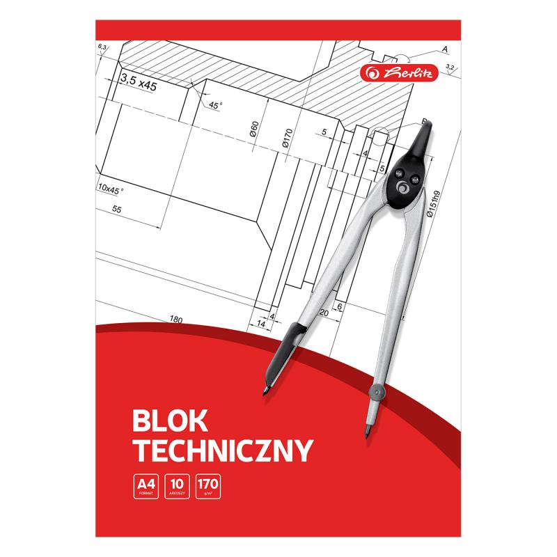 BLOK TECHNICZNY A4/10 BIAŁY