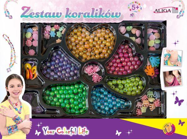 ZESTAW KORALIKÓW PLASTIKOWYCH PJ-2029 MIX KOLORÓW I KSZTAŁTÓW