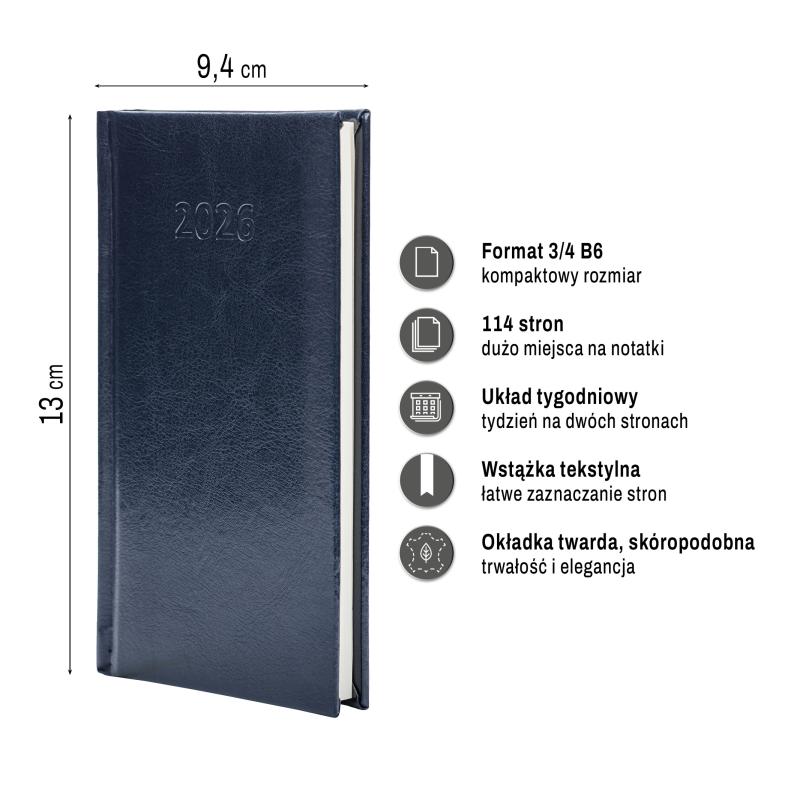 KALENDARZ SLIM 3/4 B6 AREX