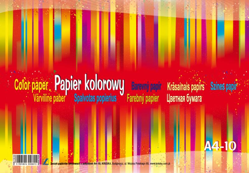 ZESZYT PAPIERÓW KOLOROWYCH A4 KRESKA