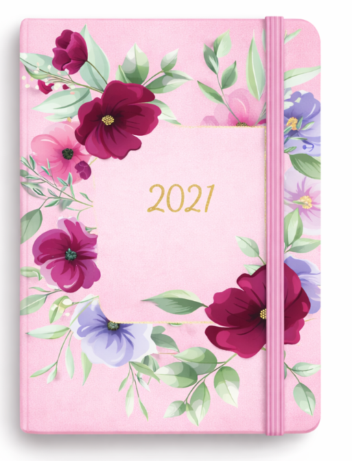 KALENDARZ A5 BOTANICAL DZIENNY AZALIA BŁĘKITNA
