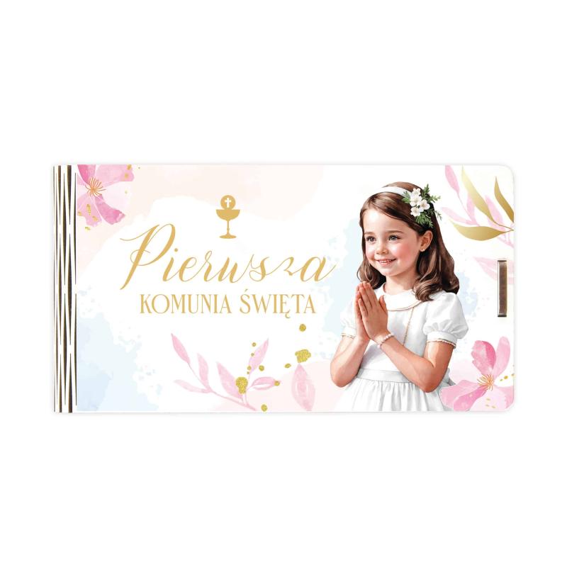 PUDEŁKO MINI DREWNO KOMUNIA KOTEK