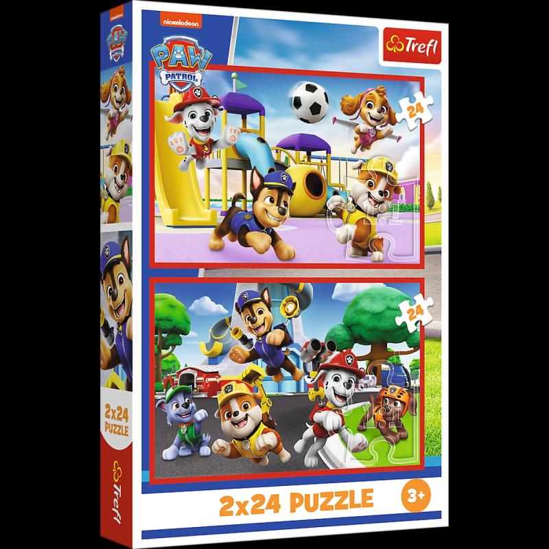 PUZZLE 2X24 TREFL PSI DZIEŃ ZABAW