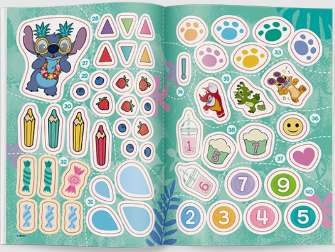 KSIĄŻECZKA DISNEY UCZY STITCH ĆWICZENIA Z NAKLEJKAMI CYFRY EDU