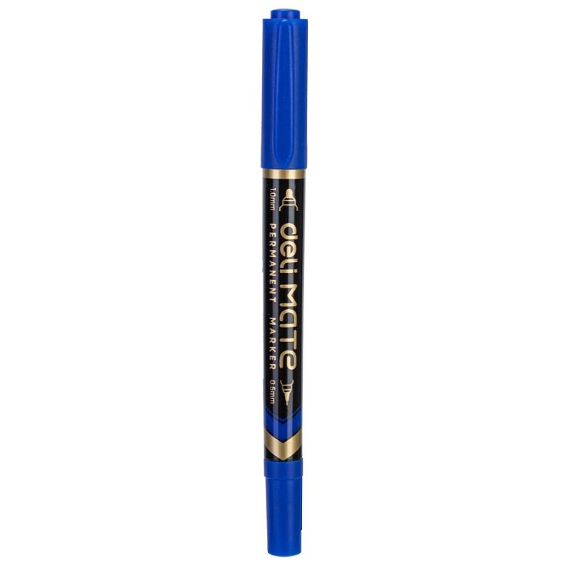 MARKER PERMANENTNY DWUSTRONNY 1,0MM & 0,5MM NIEBIESKI DELI A12