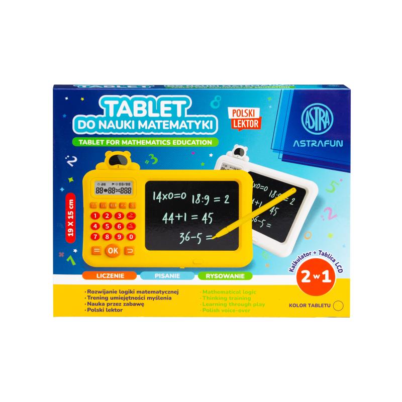TABLET DO NAUKI MATEMATYKI LCD ASTRAFUN 19X15CM + POLSKI LEKTOR